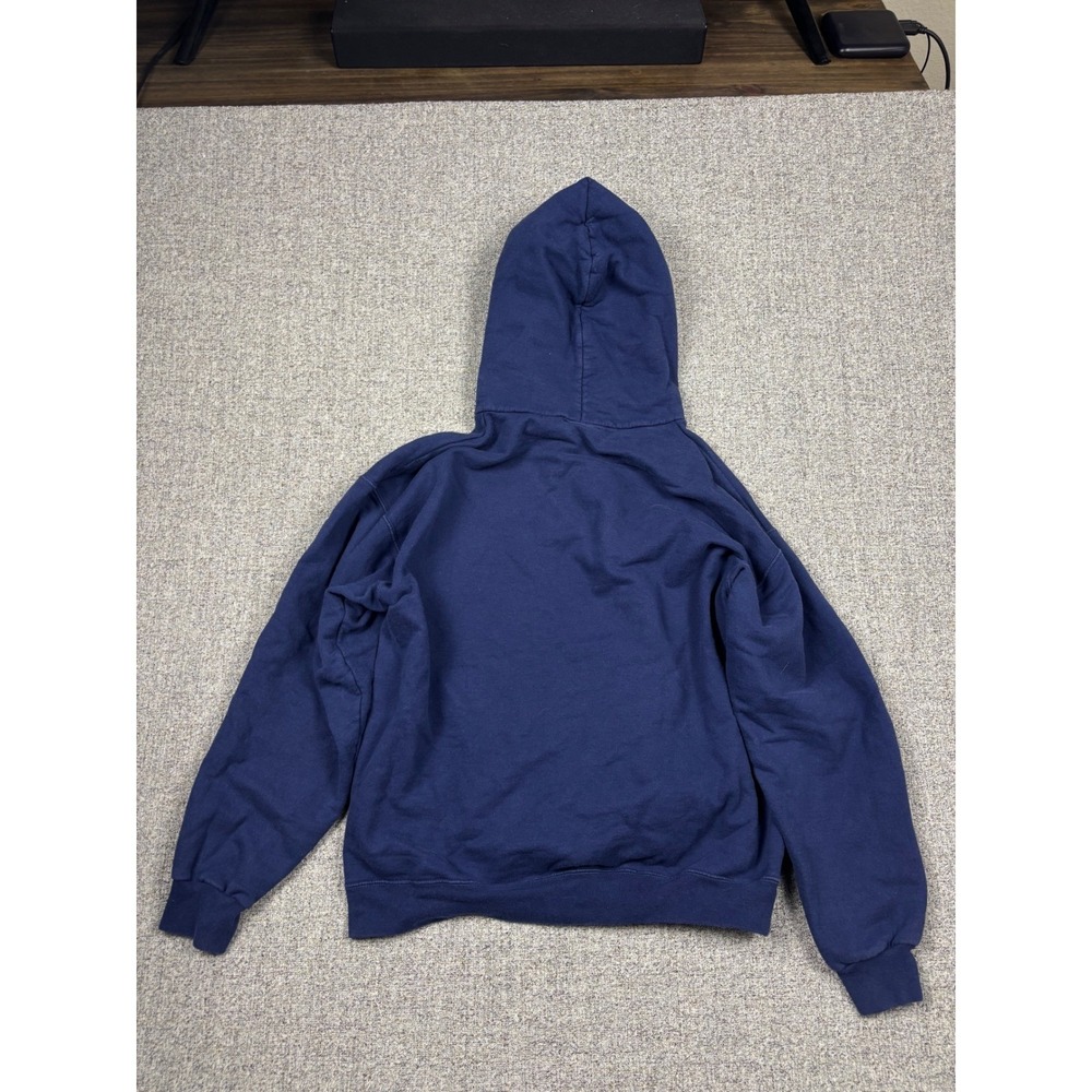 Thrasher Magazine Flame Logo Hoodie Mens Medium Navy Blue Skate Sweatshirt - Picture 6 of 8